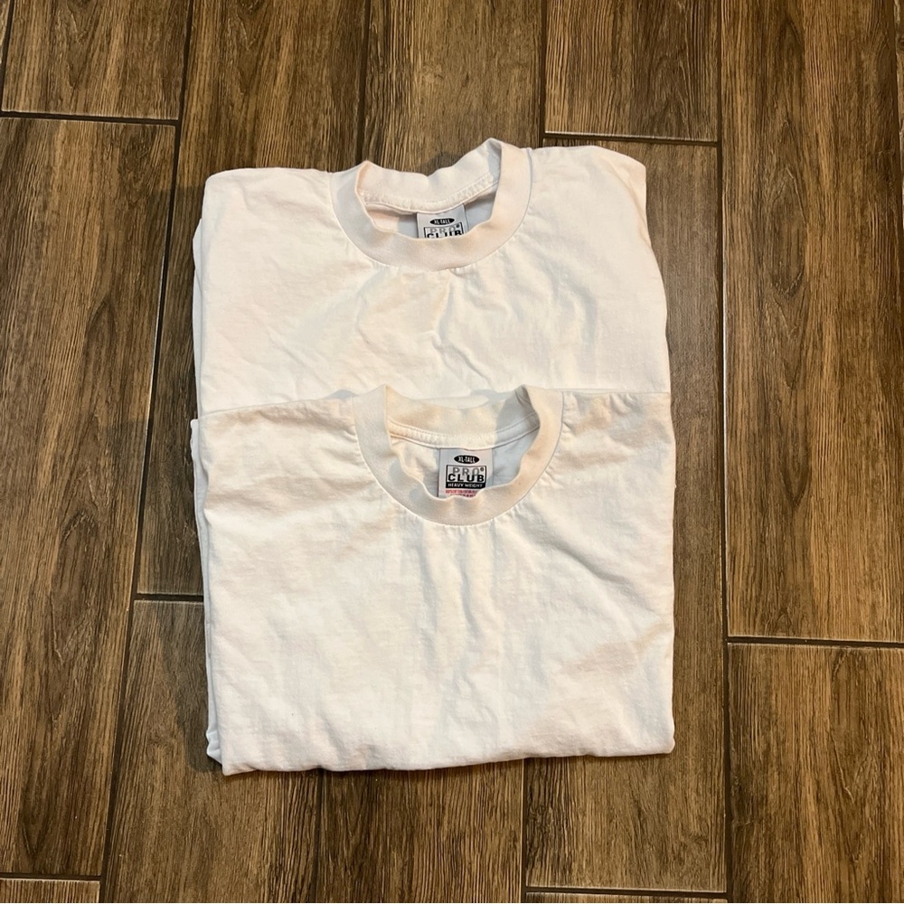Pro Club Men's Heavyweight Cotton Short Sleeve Crew Neck T-Shirt XL —2 PC